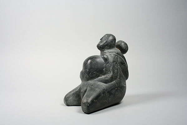 Mother & Child in Hood and Nursing at Breast, Aukaswa, Stone, Inuit