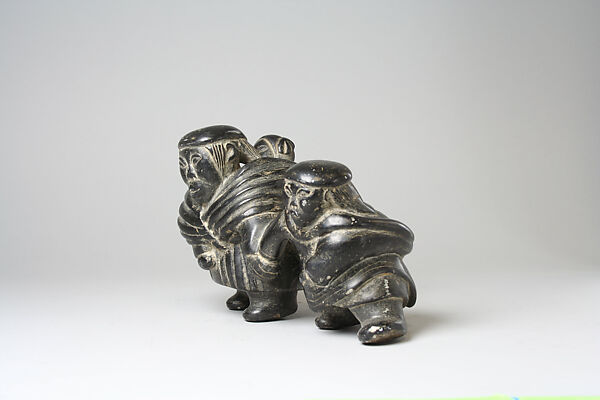 Walking Woman and Two Children, Sila, Stone, Inuit