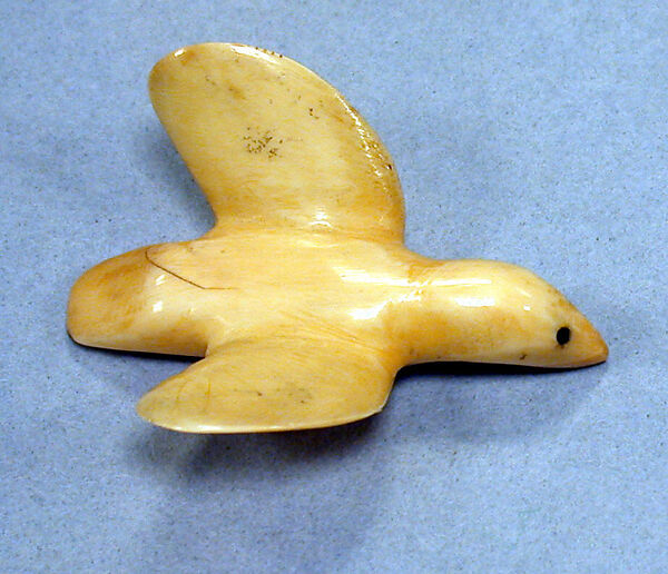 Walrus Ivory Snow Gull, Ivory (walrus), pigment, Inuit 
