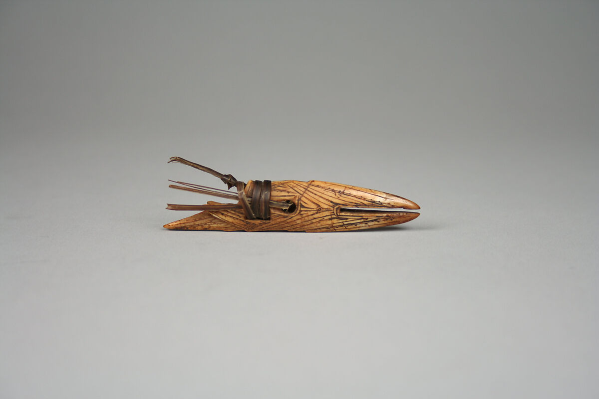 Harpoon Head, Ivory (walrus), baleen lashing, Old Bering Sea 