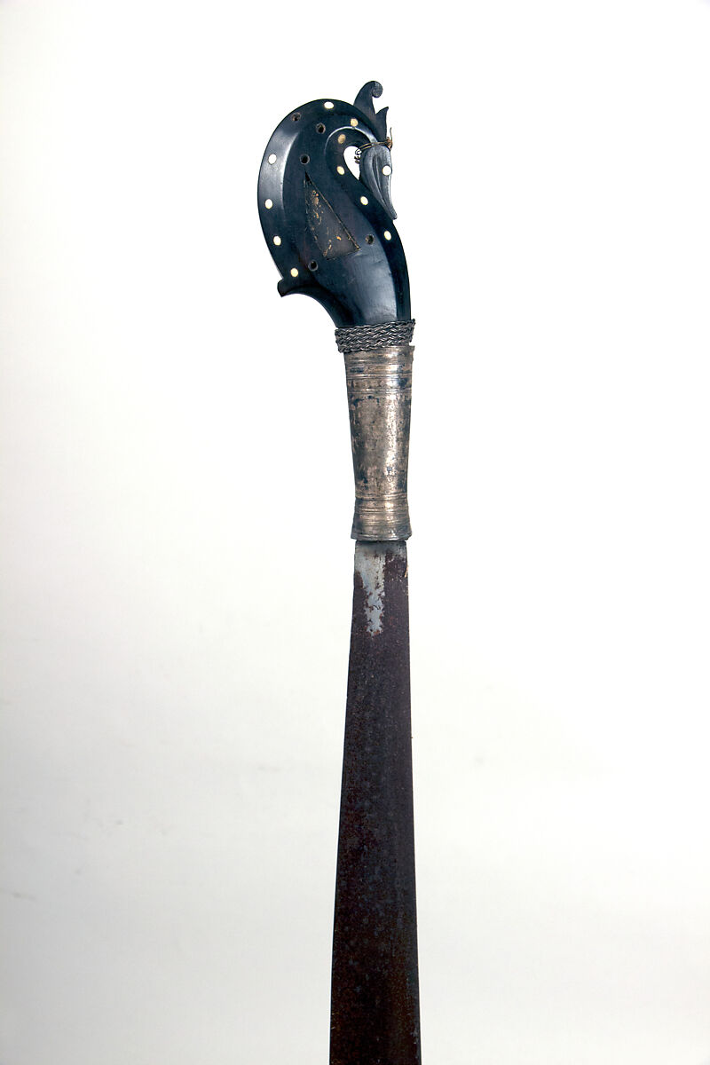 Sword (Klewang) with Scabbard, SIlver, bone, Malayan