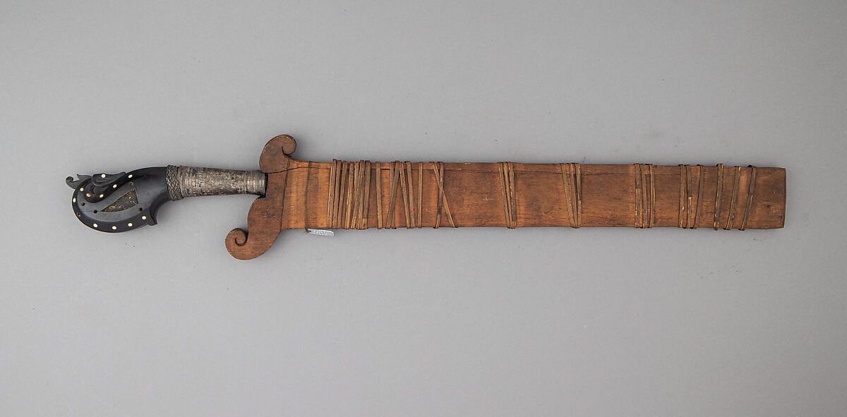 Sword (Klewang) with Scabbard, SIlver, bone, Malayan