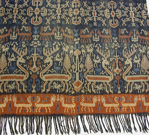 Man's Shoulder or Hip Cloth (Hinggi), Cotton, Sumba 