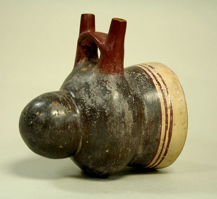 Bottle, Drum, Ceramic, Nasca 