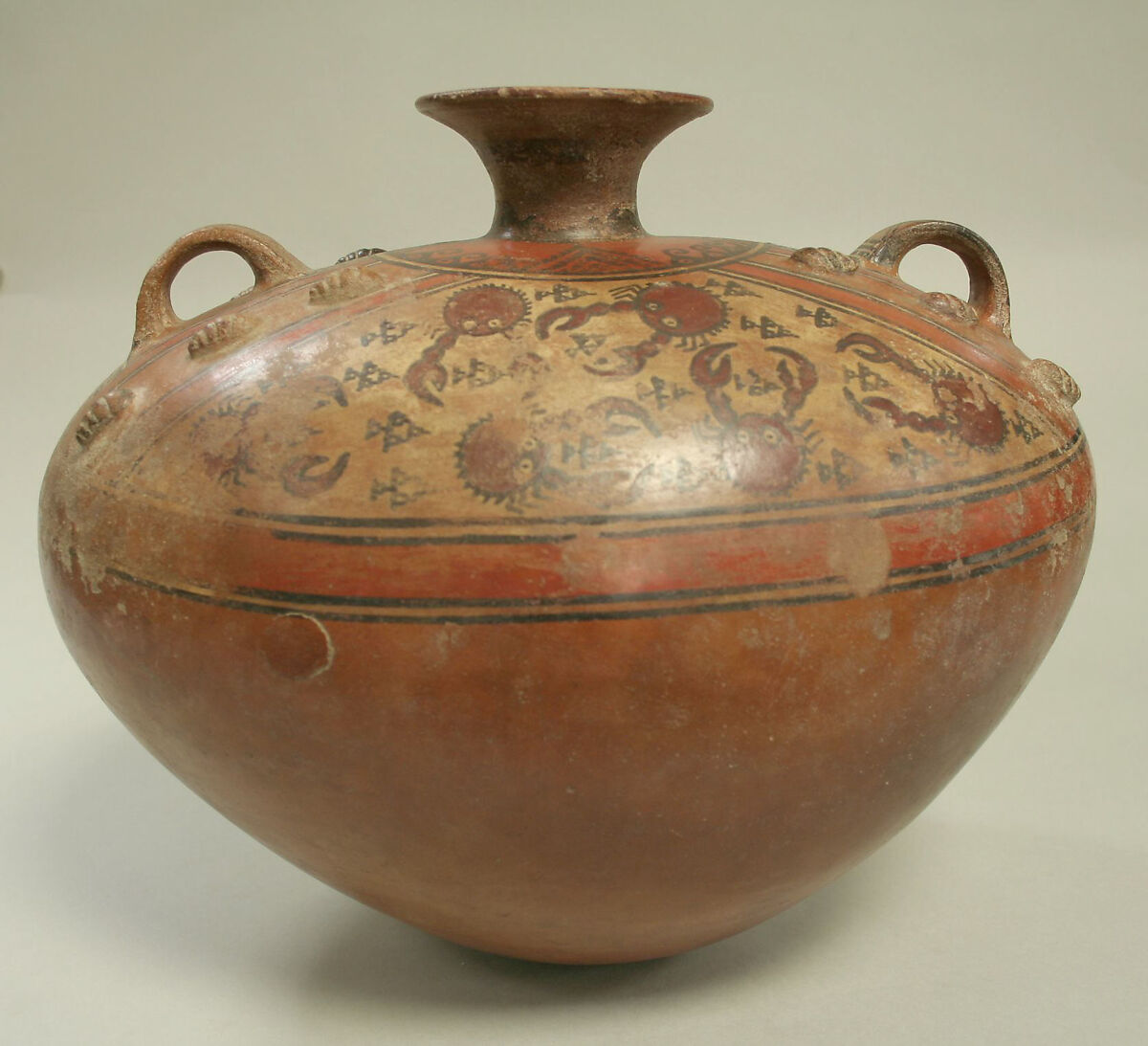 Jar with Lug Handles, Ceramic, pigment, Ica