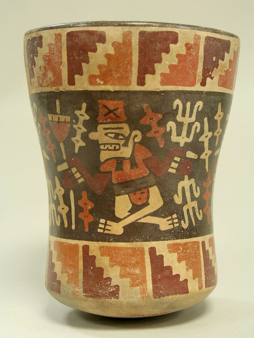 Tall Painted Bowl, Ceramic, pigment, Nasca 
