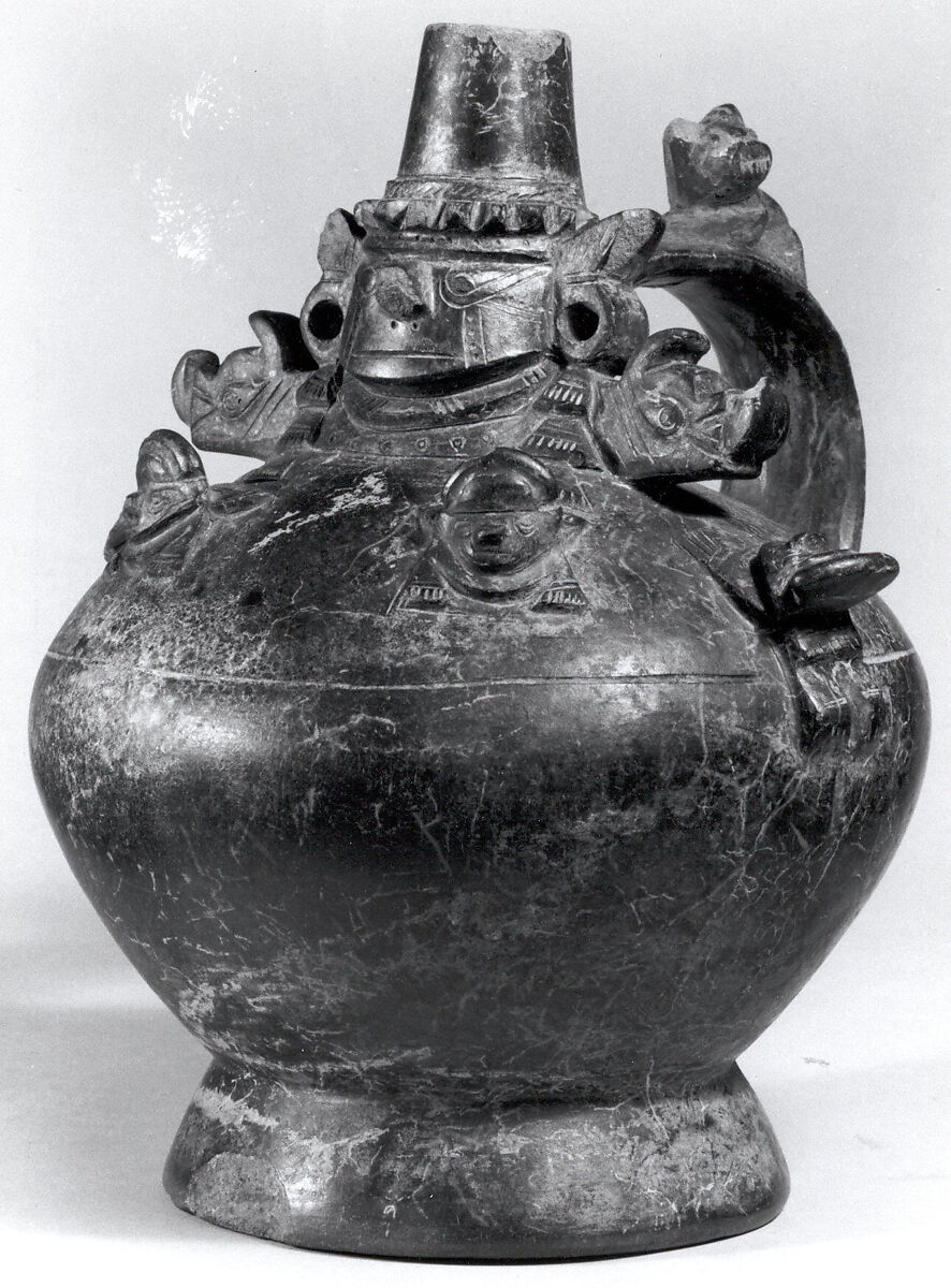Bottle with Figures, Ceramic, Lambayeque (Sicán)
