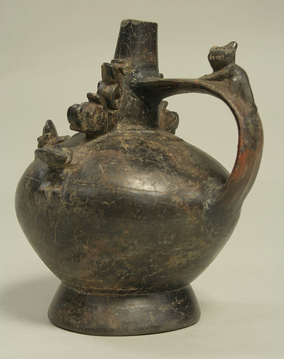 Bottle with Figures, Ceramic, Lambayeque (Sicán)