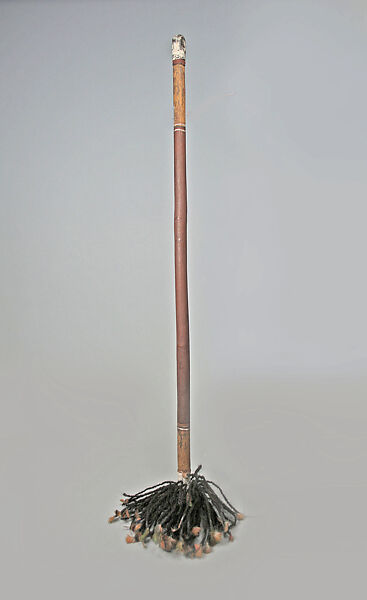 Spear Thrower, Wood, paint, cockatoo feathers, hair, Kalumburu Mission