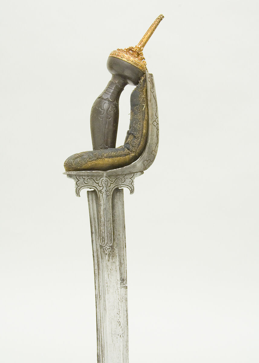 Sword, Steel, gold, jewels, textile, hilt, Sumatran, Achen; blade, British