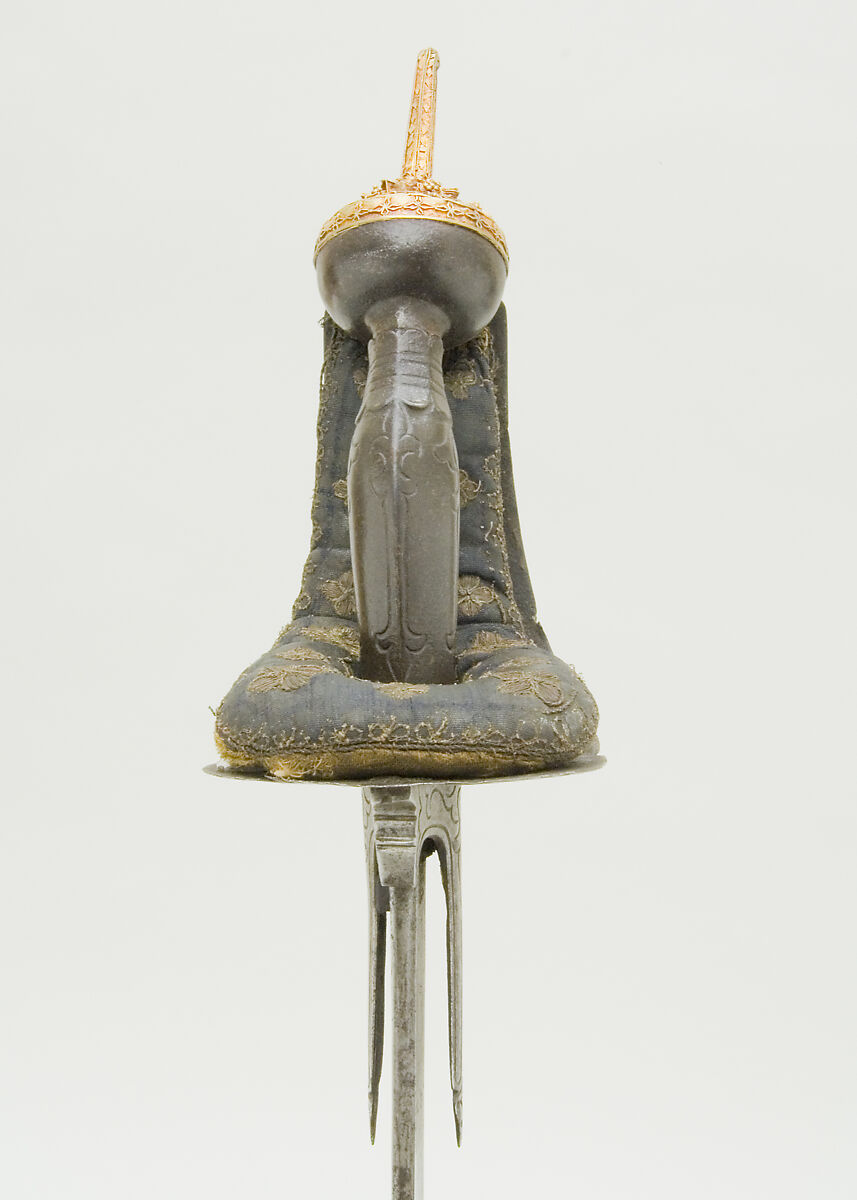 Sword, Steel, gold, jewels, textile, hilt, Sumatran, Achen; blade, British