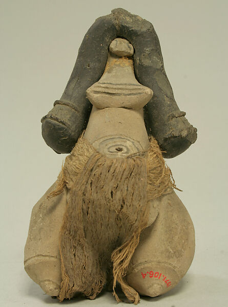 Female Figure, Ceramic, pigment, bark cloth, wax, gum, Carajá 