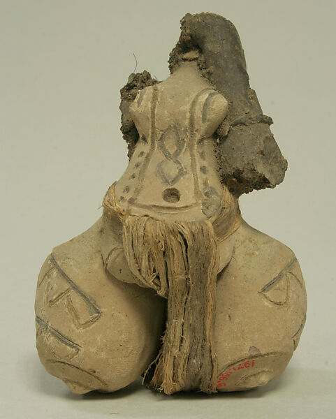 Female Figure, Ceramic, pigment, bark cloth, Carajá 