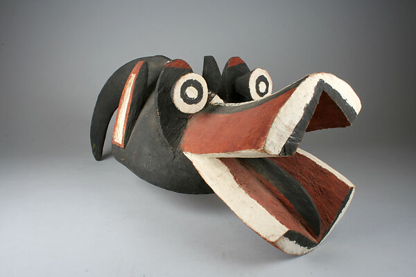 Helmet Mask (Nsua-Ndua), Wood, pigment, Mambila peoples, Nwa group 