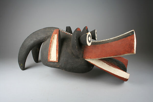 Helmet Mask (Nsua-Ndua), Wood, pigment, Mambila peoples, Nwa group