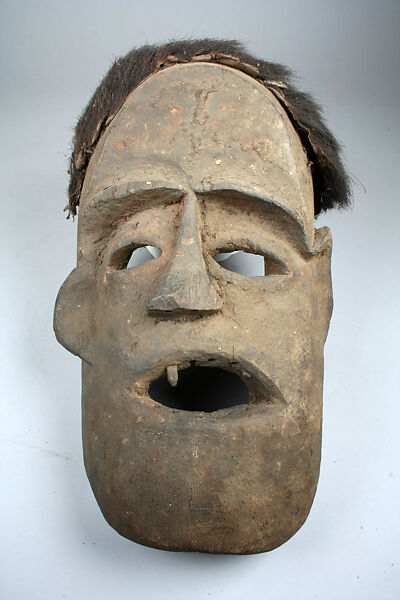 Mask (Nka), Wood, fur, skin, Banyang 