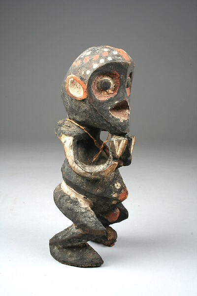 Figure: Male with Flute (Tadep), Wood, pigment, string, Mambila peoples, Mbamnga group 