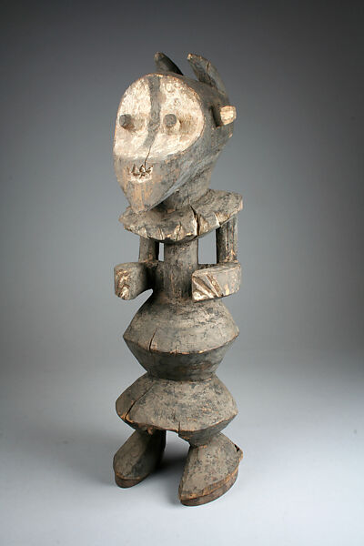 Figure: Female (Tadep), Wood, kaolin, pigment, Mambila peoples, Kaka group 