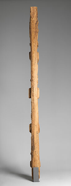 Palace pillar with female figures, Grassfields artist, Wood, pigment, Babanki