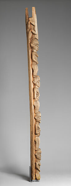 Palace pillar with female figures, Grassfields artist, Wood, pigment, Babanki
