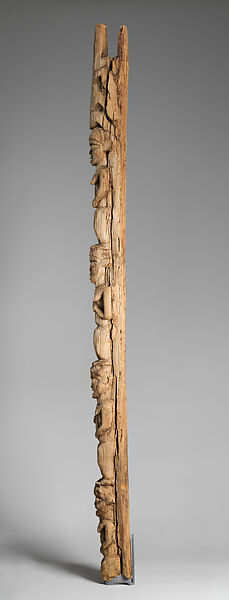 Palace pillar with female figures, Grassfields artist, Wood, pigment, Babanki