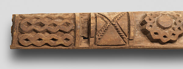 Palace lintel with leopards, Grassfields artist, Wood, pigment, Babanki