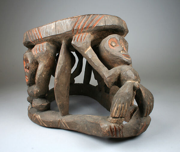 Prestige Stool, Wood, pigment, Mambila peoples, Bang group