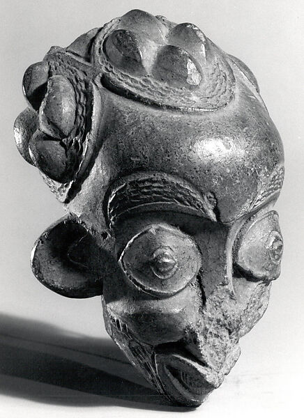 Model Pipe Bowl: Head, Terracotta, Bamessing