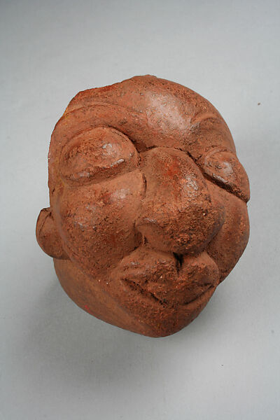 Model Pipe Bowl: Head, Terracotta, Bamessing 