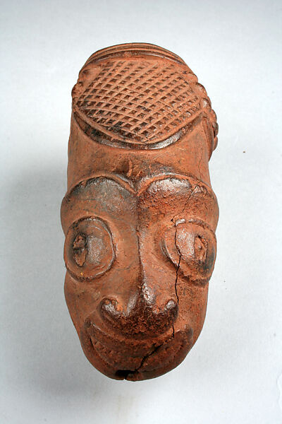 Model Pipe Bowl: Head, Terracotta, Bamessing 