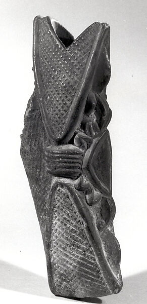 Model Pipe Bowl: Double Gong, Terracotta, pigment, Bamum (Bamendjing)