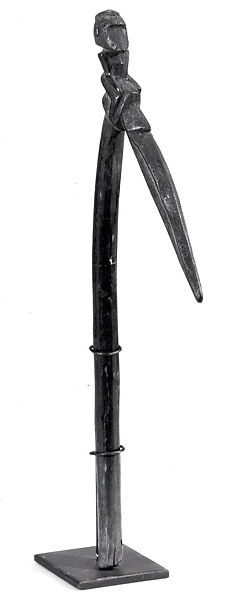 Diviner's Staff: Hornbill and Female Figure, Wood, Bwa or Nuna 