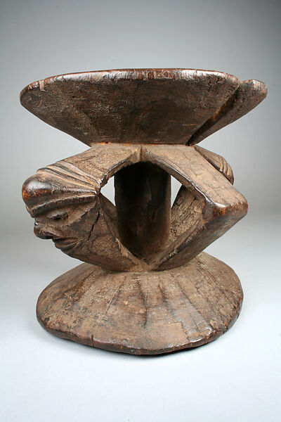 Prestige Stool: Figurative Base, Wood, Pende peoples 