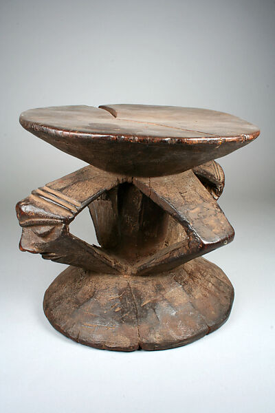 Prestige Stool: Figurative Base, Wood, Pende peoples