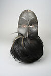 Ge gon face mask, Dan artist, Wood, fur, sacrificial material, copper alloy, iron, string, pigment, Dan peoples