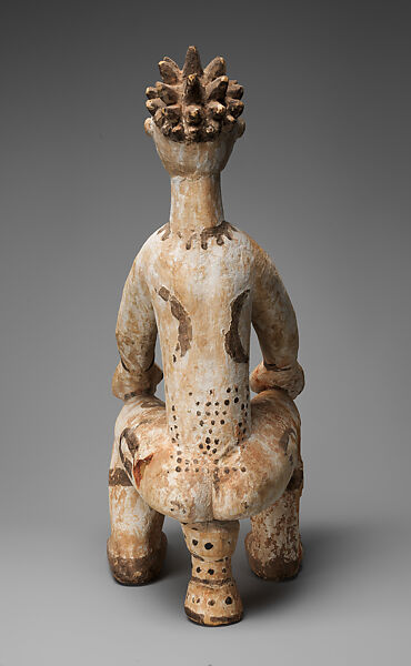Figure: Seated Female (Anjenu), Okpoto artist, Wood, pigment, Okpoto-Idoma peoples