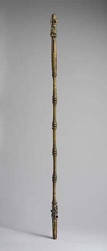 Ukhurhe (rattle staff) with Ọ́bà Ákẹ́nzùa I