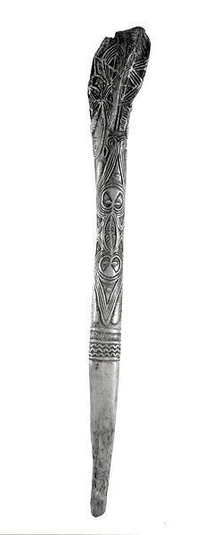 Dagger, Cassowary bone, pigment, Kwanga people