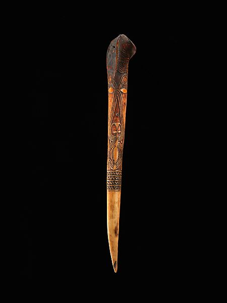 Dagger, Cassowary bone, pigment, Kwanga people 