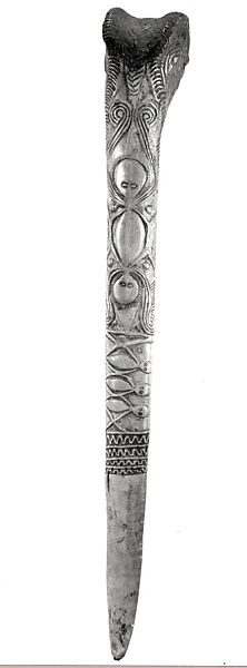 Dagger, Cassowary bone, pigment, Kwanga people