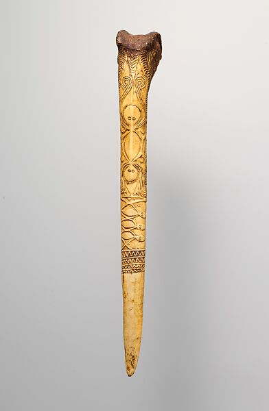Dagger, Cassowary bone, pigment, Kwanga people