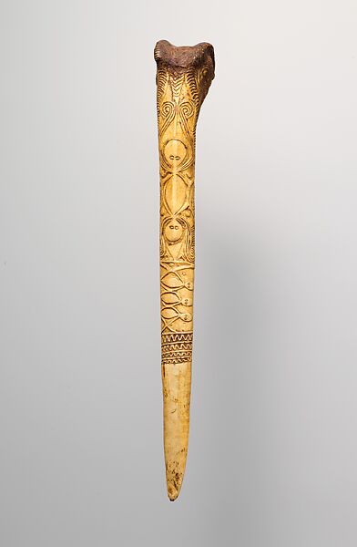 Dagger, Cassowary bone, pigment, Kwanga people 