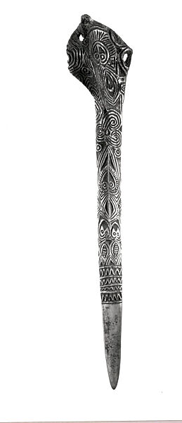 Dagger, Cassowary bone, pigment, Kwanga people