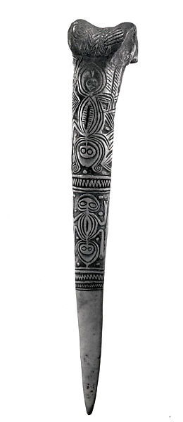 Dagger, Cassowary bone, pigment, Kwanga people 