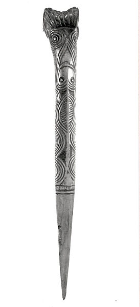 Dagger, Cassowary bone, pigment, Kwanga people 