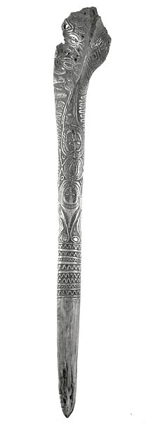 Dagger, Cassowary bone, pigment, Kwanga people 