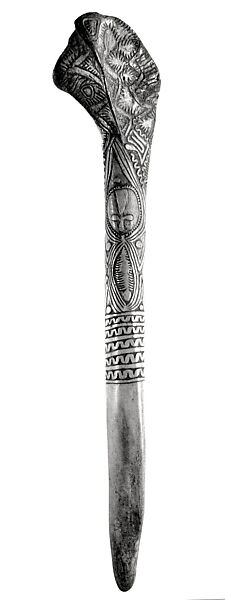 Dagger, Cassowary bone, pigment, Kwanga people 