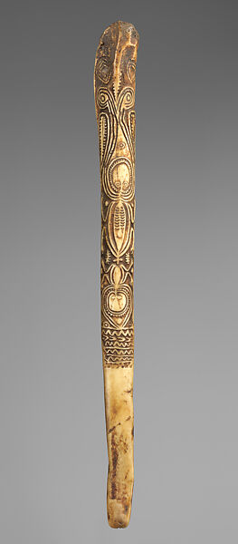 Dagger, Cassowary bone, pigment, Kwanga people 