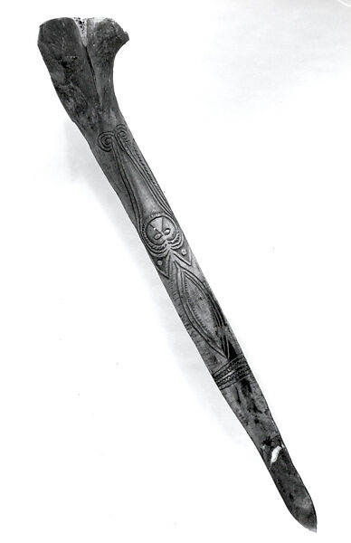 Dagger, Cassowary bone, pigment, Kwanga people 