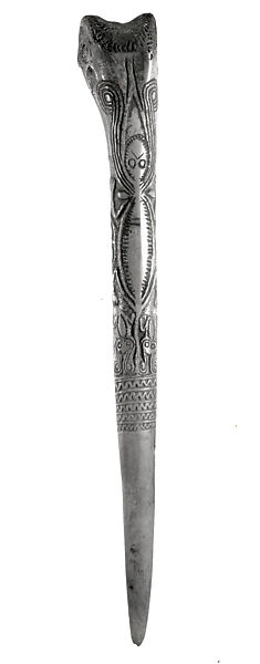 Dagger, Cassowary bone, pigment, Kwanga people 